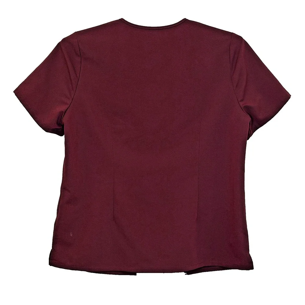 FIGS Technical Collection Scrub Top Womens XL Maroon V-Neck Short Sleeve FW1000